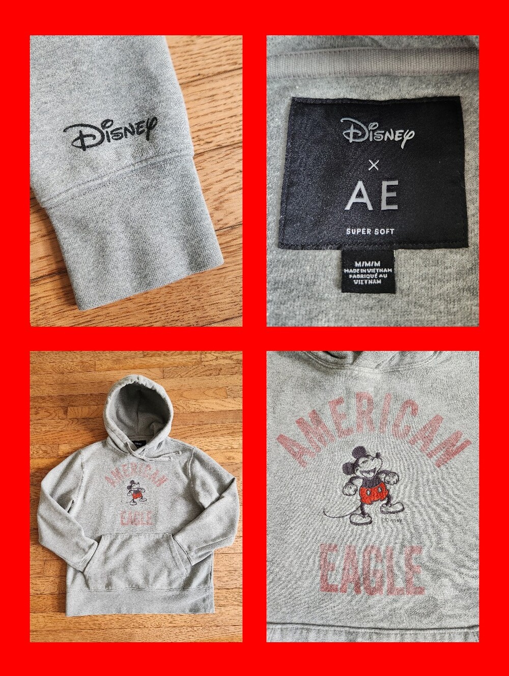 Disney x American Eagle Mickey Mouse Hoodie Size Medium